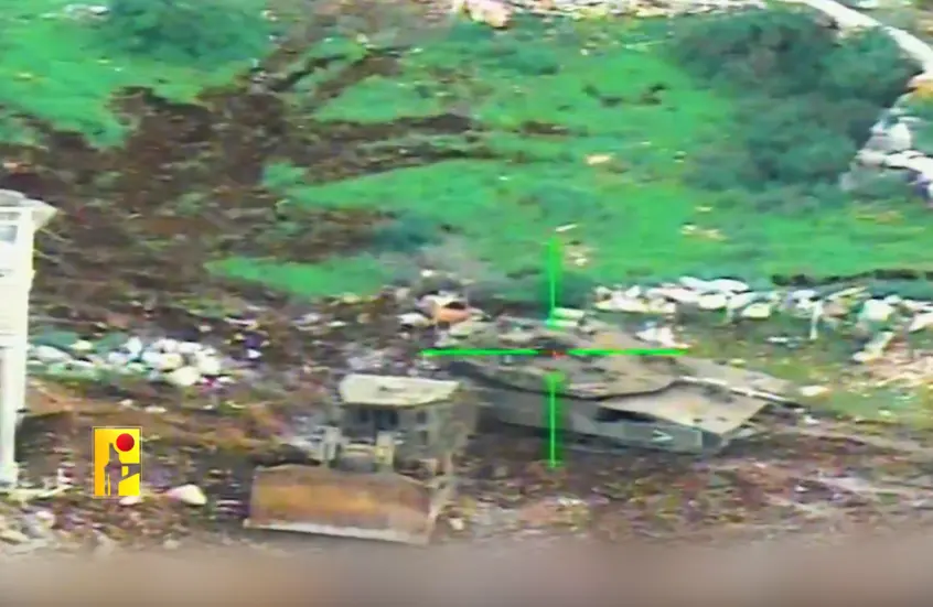 استهداف دبابة “ميركافا” التابعة للجيش الإسرائيلي بصاروخ موجه